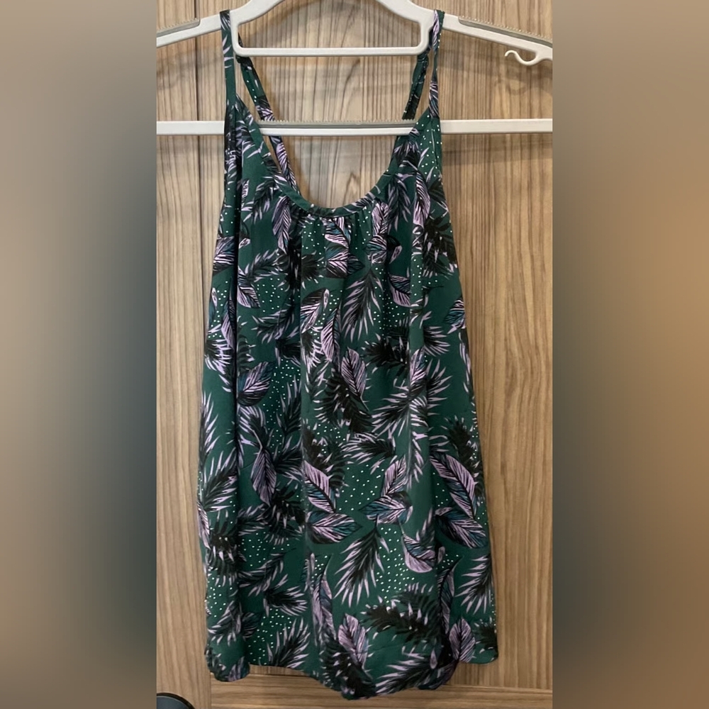 Chic Green and Purple Leaf Print Mini Dress